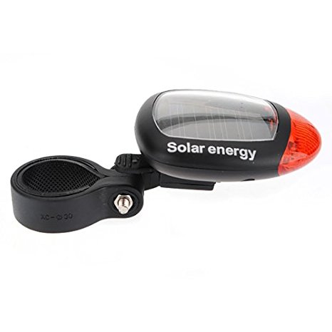 Banggood Solar Power Bike Bicycle LED Cycling Tail Rear Red Light Lamp Taillight w/ Clamp