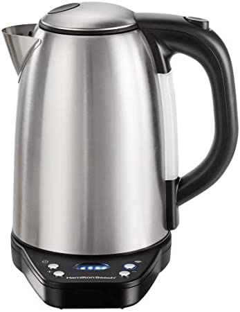 Hamilton Beach Smart Electric Tea Kettle & Water Boiler, Works with Alexa, 1.7 L, 1500 Watts, Cordless, Keep Warm, Auto-Shutoff & Boil-Dry Protection, Stainless Steel (41036)