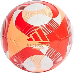 adidas Unisex-Adult Olympics Club Soccer Ball, White/Orange/Solar Red, 4