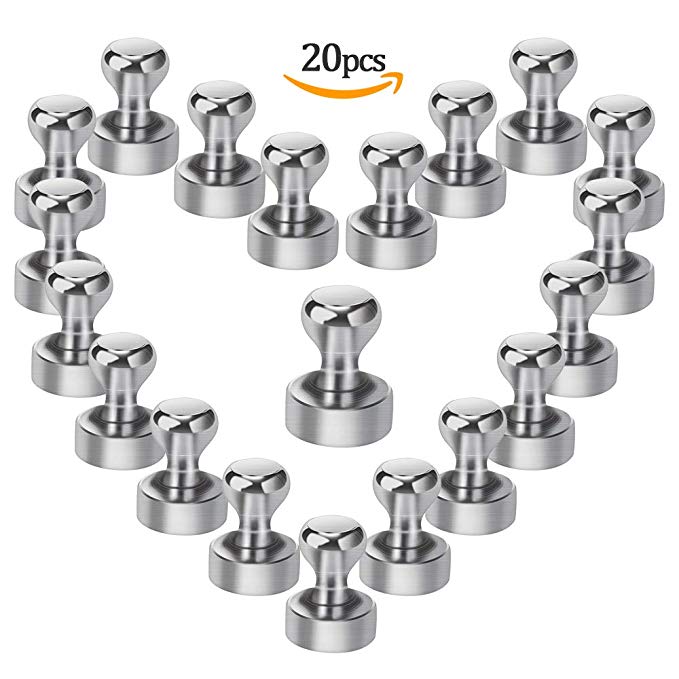 Push Pins Fridge Magnets,Kingsdun 20pcs Neodymium for Map Refrigerator Calendars Whiteboards Office Crafts DIY