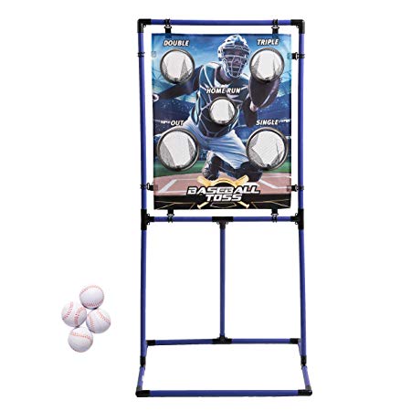 Sport Squad Target Toss Game Set - Choose Either Football Toss or Baseball Toss - Portable Indoor or Outdoor Design for Cookouts, Tailgates, or Backyard Fun
