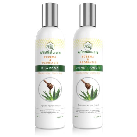 Wild Naturals Eczema and Psoriasis Restoring Shampoo and Conditioner Set 8 oz