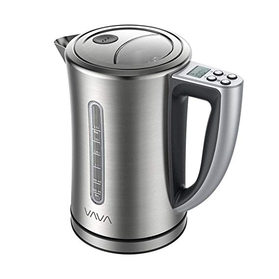 VAVA Electric Kettle Temperature Control Water Kettle Stainless Steel Cordless Tea Kettle with LCD Display (BPA-Free Build, Keep Warm Function, Strix Control, FDA Certified), 1.7-Liter