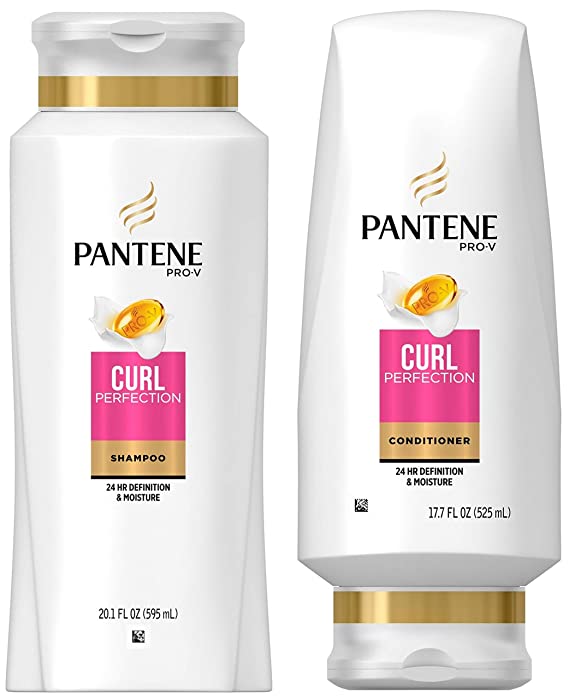 Pantene Pro-V Haircare - Curl Perfection - Shampoo (20.1 FL OZ) & Conditioner (17.7 FL OZ) Set - One (1) Set