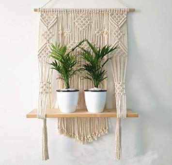 Woven Macrame Plant Hanger Wall Hanging Indoor Outdoor Plant Pot Basket Holder