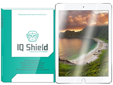 iPad Pro (12.9", 2017 & 2015 compatible) Screen Protector, IQ Shield Tempered Ballistic Glass Screen Protector for iPad Pro 12.9" 99.9% Transparent HD and Anti-Bubble Shield - with