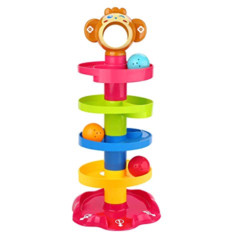 Peradix Baby Swirl Ball Ramp Ball Drop Toys for 1 - 2 Year Old Girl Boy Toddlers Educational Puzzle Rolling Ball Tower Bell Stacker for Kids Activity Center Games