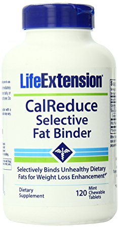 Life Extension Calreduce Selective Fat Binder Chewable Tablets, 120 Count