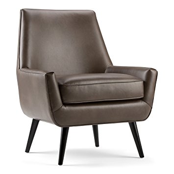 Simpli Home Warhol Mid Century Accent Chair, Warm Grey