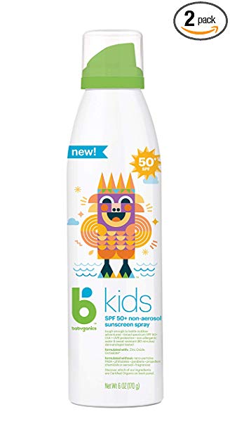 Babyganics Kids Sunscreen Continuous Spray 50 Spf, 6 Ounce, Pack of 2