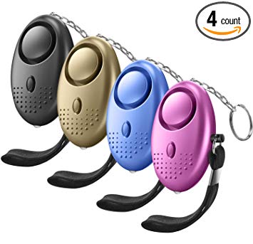 Abilly Personal Alarm 140DB Emergency Security Alarm Keychain with LED Light Self-Defense Electronic Device for Women Kids and The Elders - 4 Pack