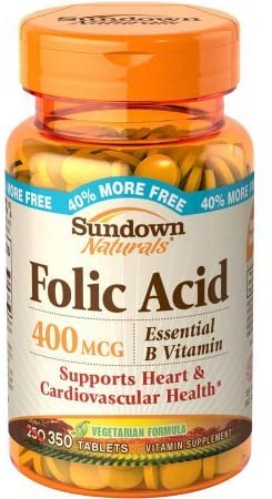 Sundown Naturals Folic Acid 400mcg 350 Tablets Pack of 6