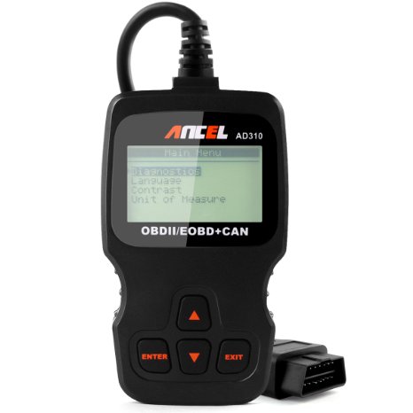 Ancel AD310 Classic Enhanced Universal OBD II Scanner Car Engine Fault Code Reader CAN Diagnostic Scan Tool, Read and Clear Error Codes for 1996 or Newer OBD2 Protocol Vehicle (Black)