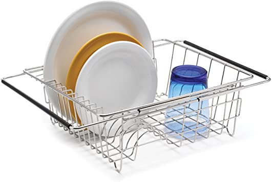 Polder 6216-75RM in-Sink/Over-Sink Stainless Steel Dish Rack, 13.75" x 11.5" x 5"