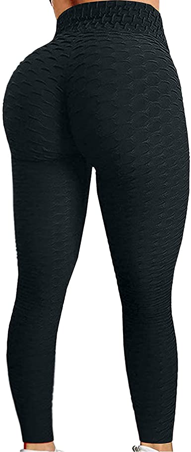 TikTok Butt Lifting Leggings, Yoga Pants for Women High Waist Tummy Control Booty Bubble Hip Lifting Workout Running Tights