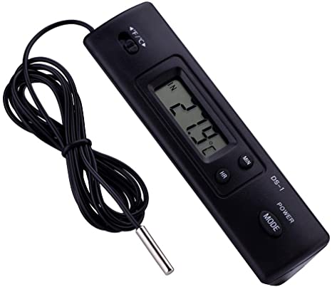 Electronic LCD Digital Temperature Meter, Thermometer Probe Sensor with Large LCD Display Wired for Refrigerator