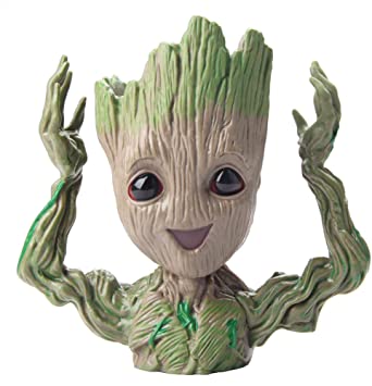 Baby Groot Guardians of The Galaxy Flowerpot Succulent Plants Planter with Drainage Hole Pen Holder
