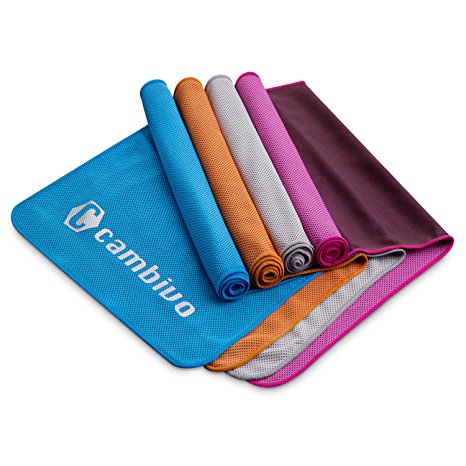 Cambivo 2 Pack Cooling Towel, Chilly Pad for Sports, Workout, Fitness, Gym, Yoga, Pilates, Travel, Camping & More