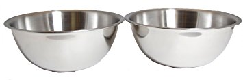 3-Quart Heavy-Duty Deep Stainless Steel Flat Base Mixing Bowl (1-Pack of 2)