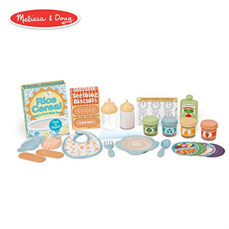 Melissa & Doug Mine to Love Mealtime Play Set (Doll Feeding Accessories, 24 Pieces)