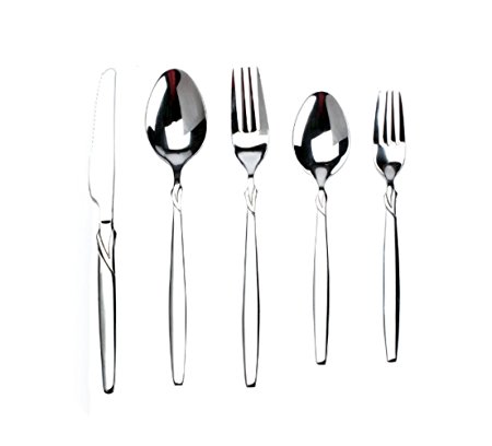 Besli 30 Pieces Premium Stainless Steel Flatware Set Silverwae Set,Mirror Polished,Service for 6,includes 6 Salad Forks,6 Dinner Forks,6 Tea Spoons,6 Dinner Spoons,6 Knives, Dishwasher Safe