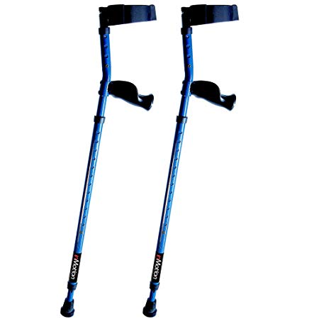 In-Motion Forearm Crutches with Spring Assist | Size Tall (4'9" - 6'3") | Metallic Blue