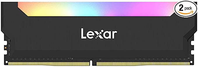 Lexar Hades 32GB Kit (16GBx2) RGB LED Lightning, DDR4 3600 MHz DRAM Desktop Memory for Gaming (LD4BU016G-R3600UDLH)