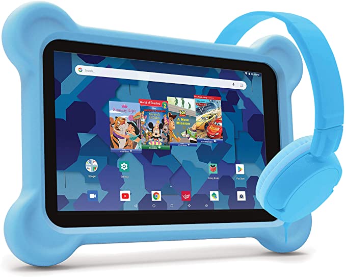 RCA Android Tablet Bundle (8″ Tablet, Audio Books, Bumper Case, Headphones) – Disney Edition Blue