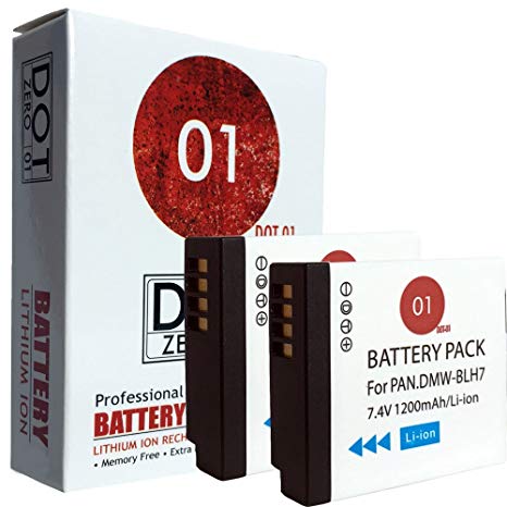 DOT-01 2X Brand 1200 mAh Replacement Panasonic DMW-BLH7 Batteries for Panasonic DMC-GF7 Compact System Digital Camera and Panasonic BLH7