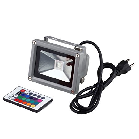 Econoled Waterproof Remote Control 10w RGB 16 Color Changing LED Flood Light 900lm