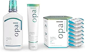 Opal by Opalescence Go - (7 Treatments) Classic Prefilled Teeth Whitening Trays w/Sensivity Toothpaste 4.7 Oz & Mouthwash 15.5 Oz - Hydrogen Peroxide - Cool Mint - Made by Ultradent. 5527-5761-5447-1