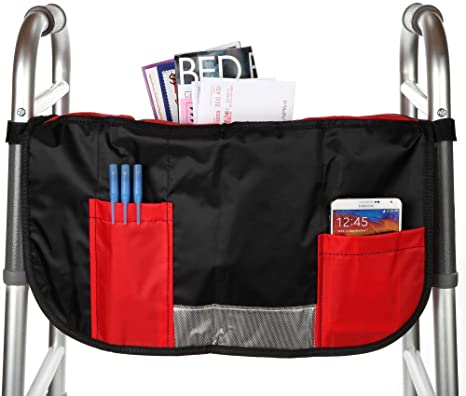 Home-X - Walker or Wheelchair Pocket Pouch, Easy-to-Access Organizer Works Great for Folding Wheelchairs and Walkers Alike