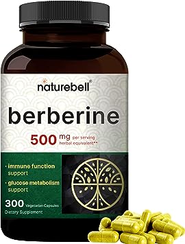 Berberine Supplement 500mg | 300 Veggie Capsules, 97% Pure Berberine HCL, 5:1 Root Extract – Healthy Glucose Metabolism & Immune Support – Plant Based, Vegan, Non-GMO