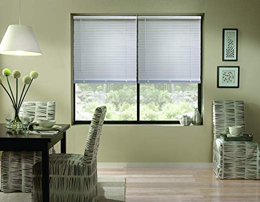 Windowsandgarden Cordless Aluminum Mini Blinds, 37W x 56H, Silver, Custom Any Size from 18 to 72 Wide