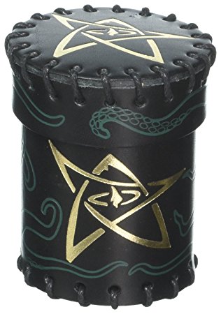 Board Game With Call Of Cthulhu Leather Cup (8 Players), Black/Gold/Green