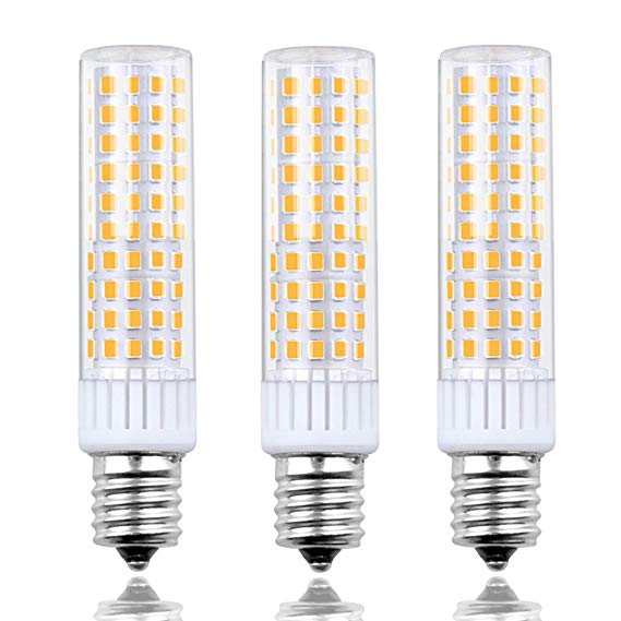 8.5W Ceramic E17 LED Microwave Bulbs Lustaled Dimmable E17 Intermediate Base LED Light Bulb 100W Halogen Bulb Equivalent Warm White 3000K for Refrigerator Stove Kitchen Appliance Lighting (3-Pack)