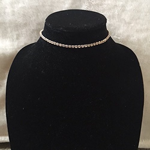 The Diamond Choker// 1 Row Diamond Jewel Necklace// Free Gift