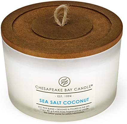 Chesapeake Bay Candle 3-Wick Scented Candle, Sea Salt Coconut, Coffee Table Jar