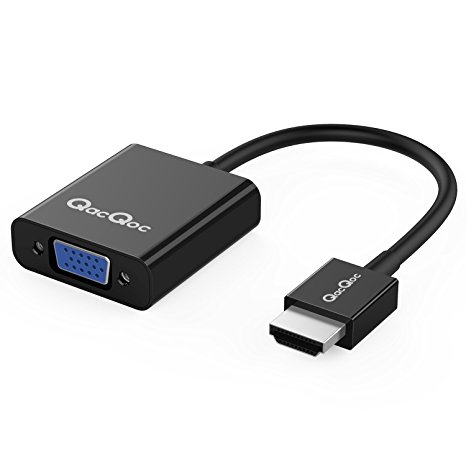 TICTID HDMI to VGA Adapter (Male to Female) with 3.5mm Audio Port and Micro USB Port Supports 1920X1200P 60Hz for Monitor, Projector, HDTV and More (QH-A04V)