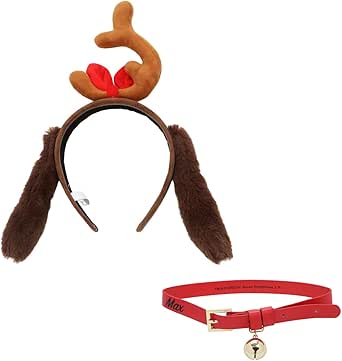 Grinch Max Head and Ears Headband with Collar Set