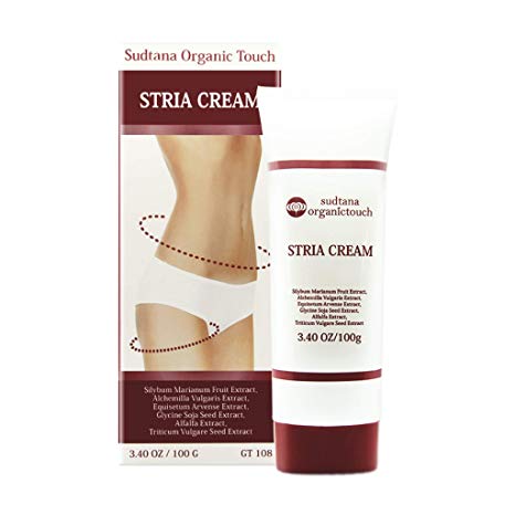 STRIA Natural Stretch Marks, Scar & Dark Spot Remover | Stretch Mark Cream for Skin Hydration, Exfoliation, Tightening & Collagen Boost | Pregnancy Belly Care for Prenatal-Postnatal & Pregnant | 1 pcs