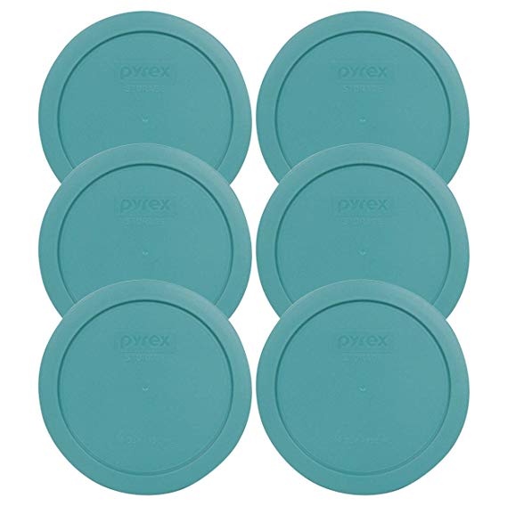 Pyrex 7201-PC Round 4 Cup Storage Lid for Glass Bowls (6, Turquoise)