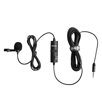 Boya by-M1 3.5 mm Electret Condenser Microphone Come with 1/4-inch Adapter for Smartphones, DSLR, Camcorders, Audio Recorders and PC