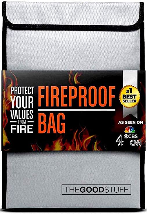 The Good Stuff Fireproof Document Bags (2000℉), Protect Important Documents, Fireproof Bags (Extra Strength), Waterproof and Fireproof Document Bag, Fire Safe Bags, Keep Your Documents Safe (Legal)