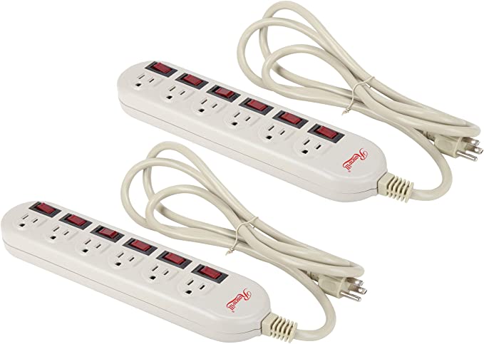 Rosewill RPS-200PK 6 Outlets Power Strip 125V Input Voltage 1875 Watts Maximum Power 6 Feet Cord Length