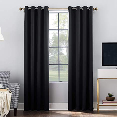 Sun Zero Oslo Theater Grade Extreme 100% Blackout Grommet Curtain Panel, 52" x 95", Black