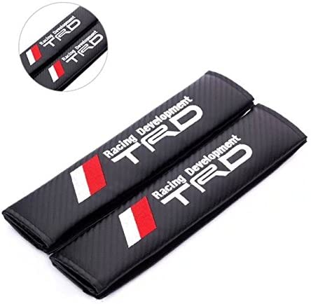 2pcs //TRD Racing Development Carbon Fiber Car Styling Accessories Seat Belt Shoulders Pad Truck Cover Toyota Corolla RAV4 Camry Crown Prius REIZ VIOS Yaris EZ