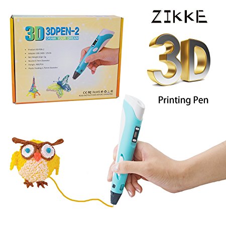 3D Pen No Mess Non-Toxic - Zikke 3D Doodler Drawing Printing Pen, Gifts and Toys for Kids & Adults - Modern Arts and Crafts Tool, Unleash Creativity, Develop Spatial Thinking ( Blue )