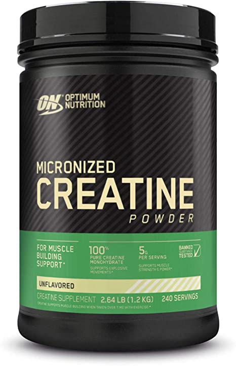 Optimum Nutrition Micronized Creatine Monohydrate Powder, Unflavored, Keto Friendly, 240 Servings (Packaging May Vary)