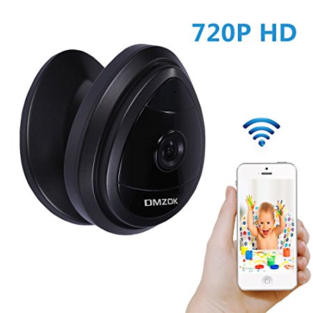 DMZOK Security Wireless Camera, WiFi Baby Pet Camera Monitor with Built-in Microphone, Remote View On Free Mobile App, Motion Detection, Home Monitoring Camera(Black - No Night Vision)
